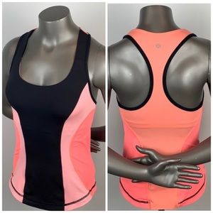 Lululemon Coral Orange & Black Cardio Kick Tank  6
